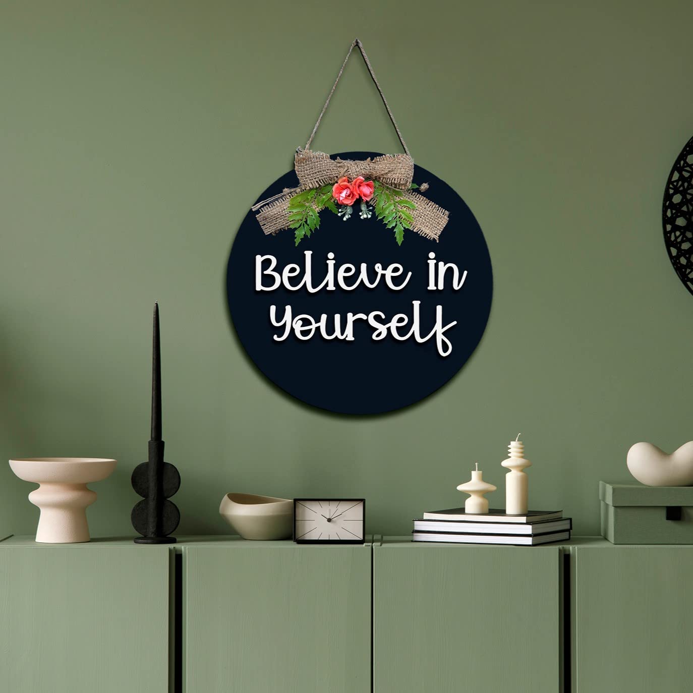 Believe in Yourself Motivational Quotes Wall Frames Hanging For Kids Room, Study Room, Office, and Home Positive Wooden Quotes W